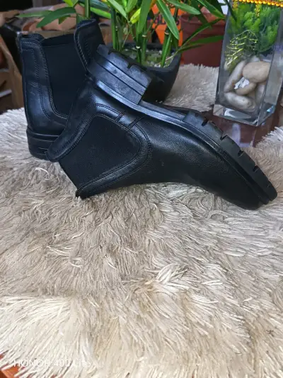 Botines de cuero negro para mujer - miniatura 5