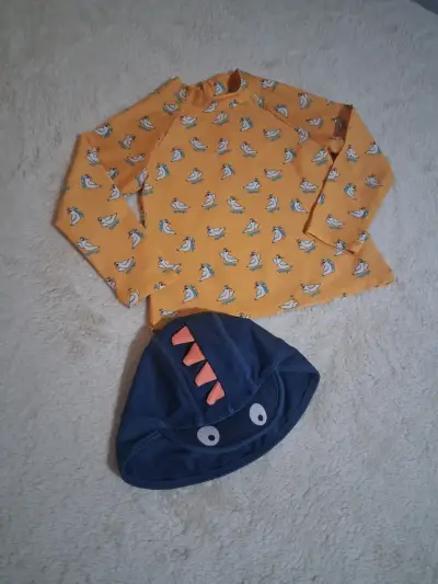 Conjunto de natación infantil con estampado de patos - miniatura 1