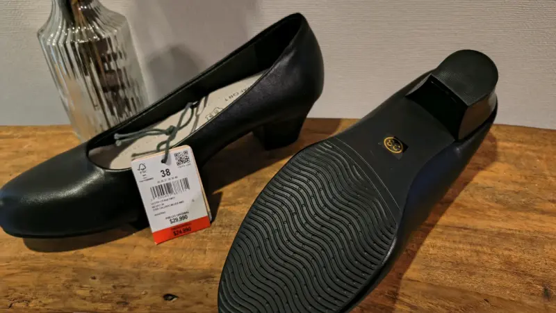 Zapatos de cuero negro para mujer talla 38 - 2