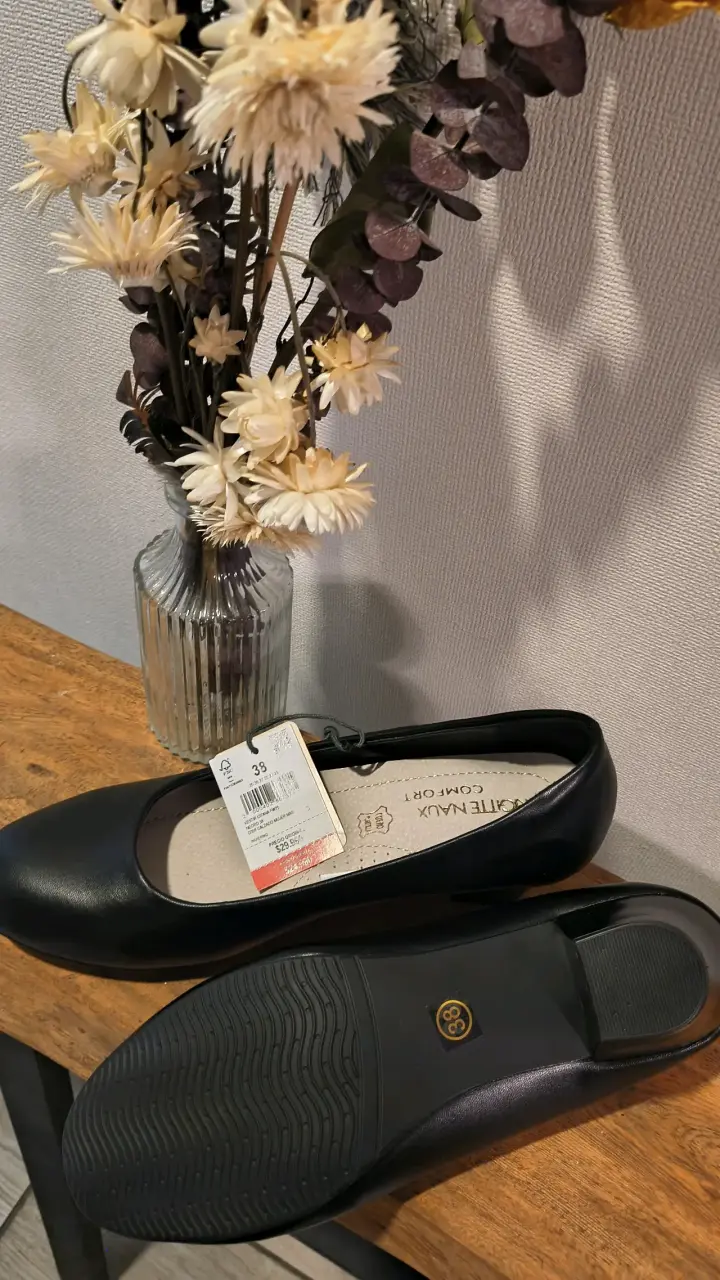 Zapatos de cuero negro para mujer talla 38 - 3