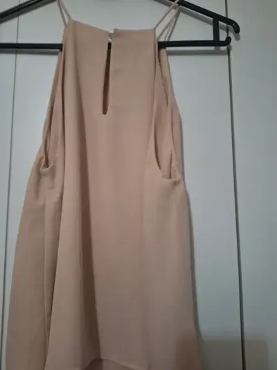 Blusa sin mangas beige Zara elegante - miniatura 1