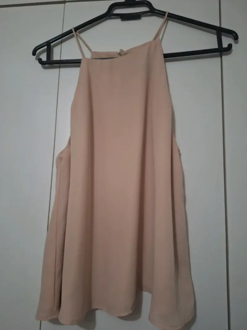Blusa sin mangas beige Zara elegante - 2