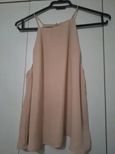 Blusa sin mangas beige Zara elegante - miniatura 2