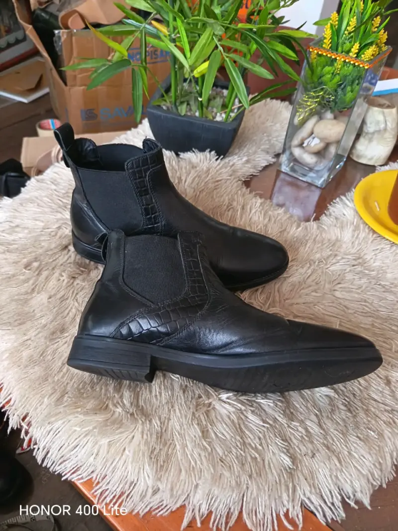 Botines de cuero negro - 4