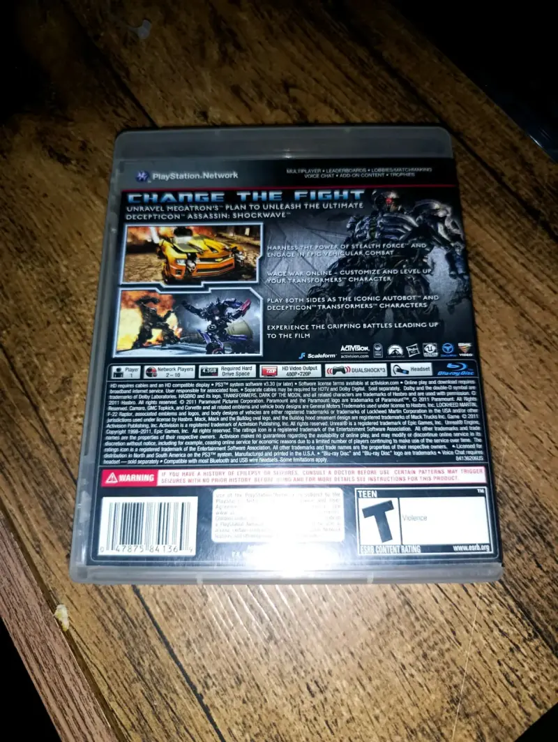 Transformers: Dark of the moon PS3 Usado - 2