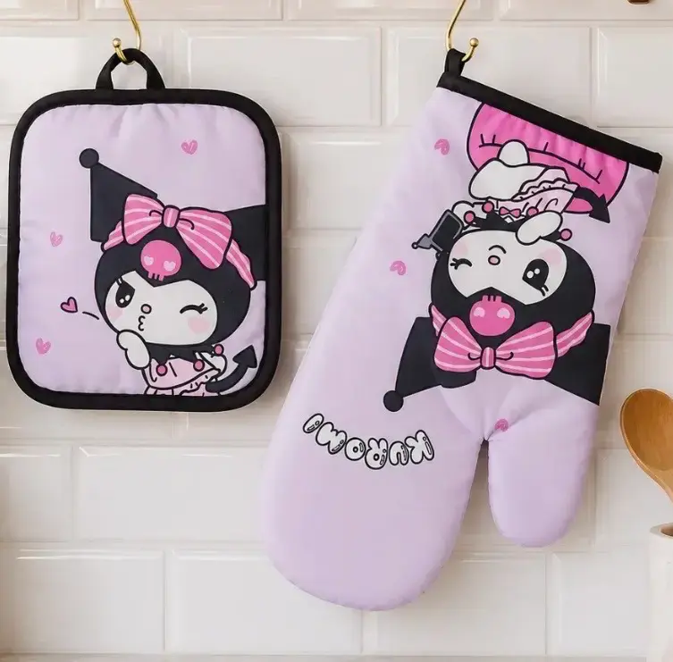Set de guantes y agarrador de cocina Kuromi - 2
