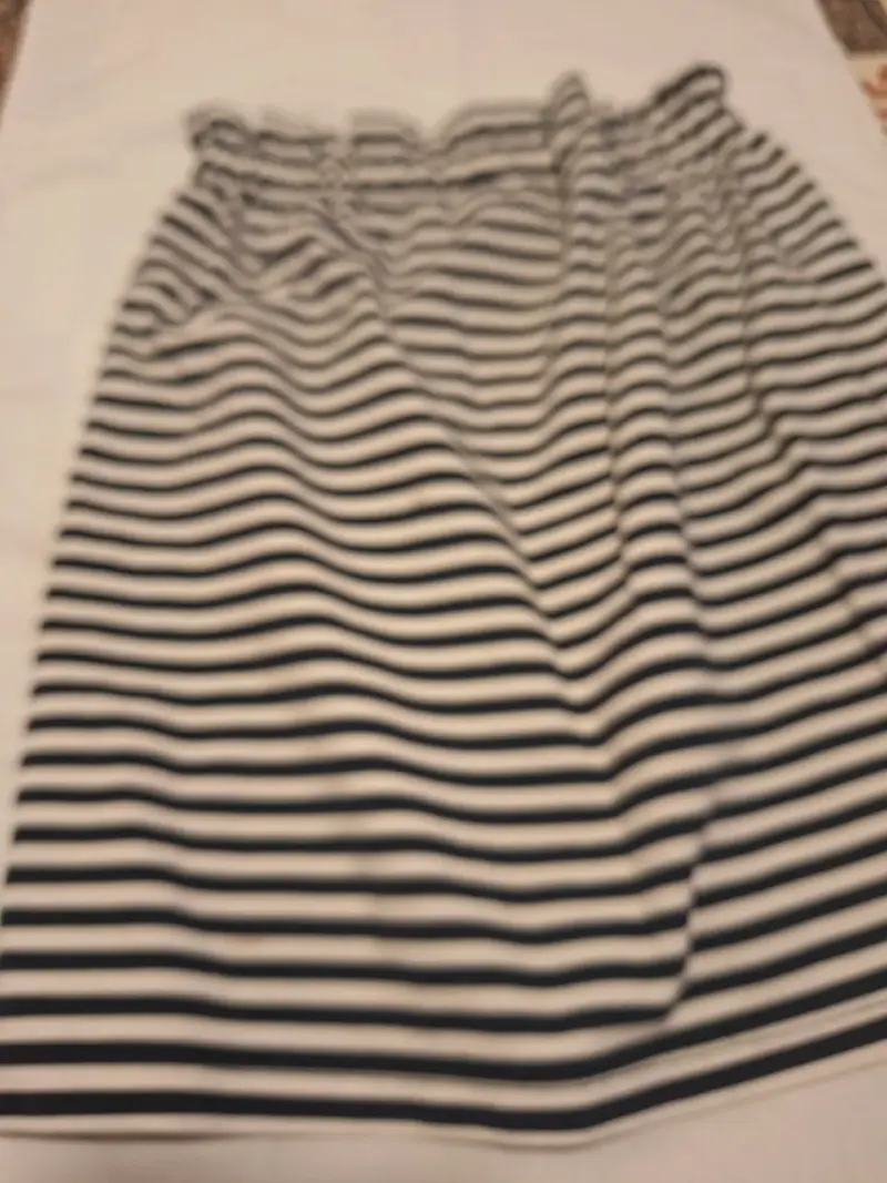 Falda a rayas Topshop en blanco y negro - 1