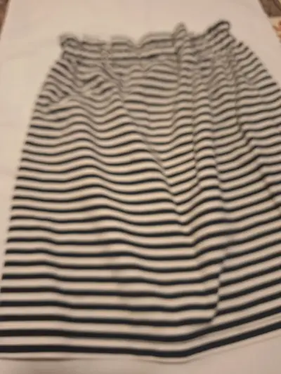Falda a rayas Topshop en blanco y negro - miniatura 1