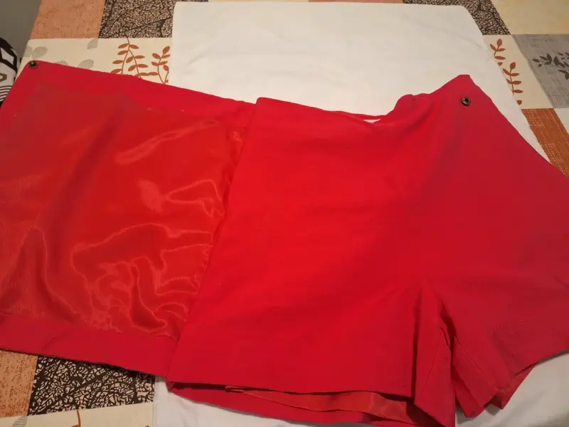 Falda pantalón roja Basement elegante - 3