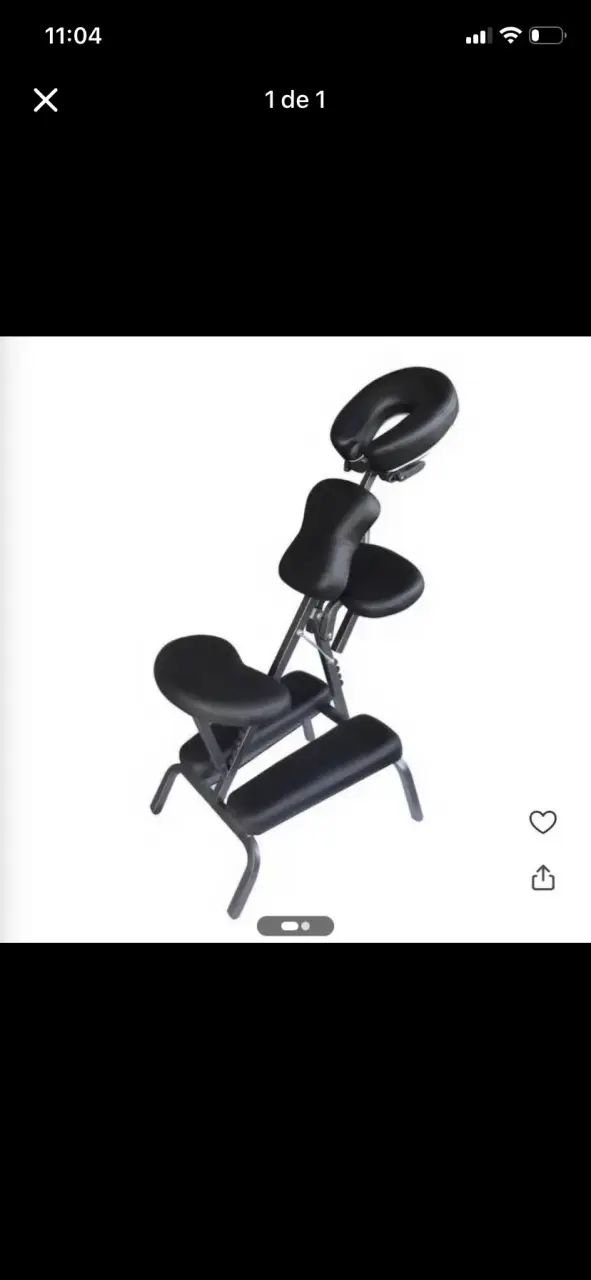 Silla de Masaje Portátil Negra Ajustable - 1