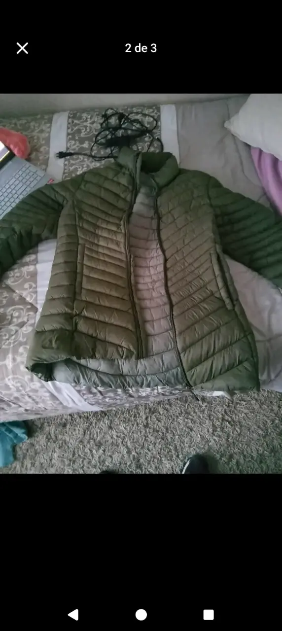 Chaqueta acolchada verde para mujer - 1
