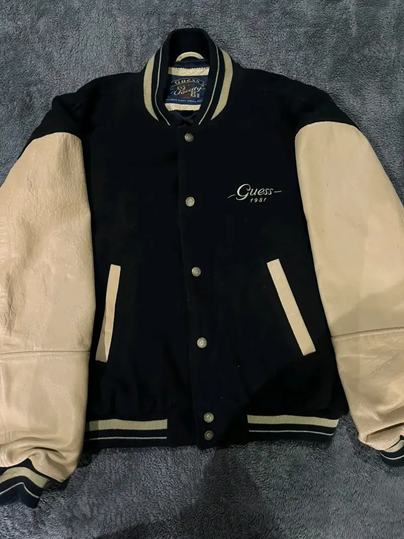 Chaqueta Guess 1981 negra y beige - 4