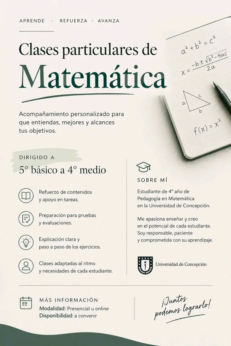 Clases Particulares de Matemática para 5° Básico a 4° Medio