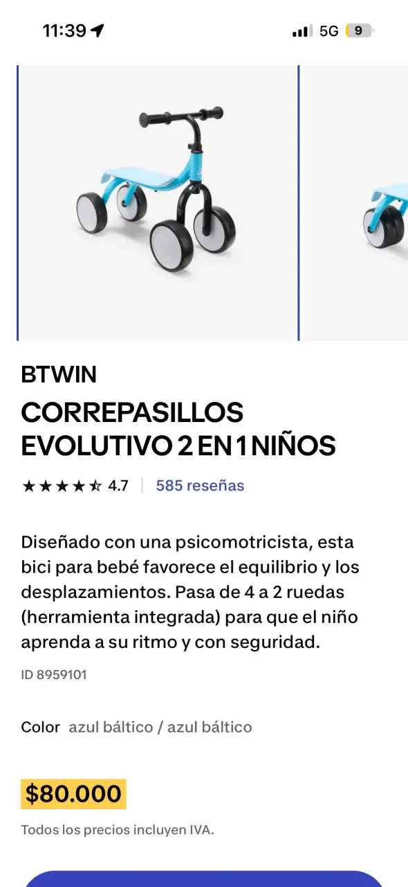 Bicicleta sin pedales para niños Btwin 2 en 1 - 6