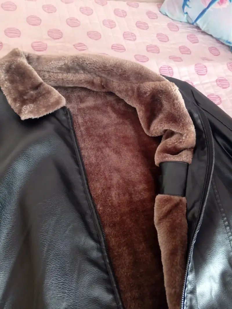 Chaqueta de cuero sintético con forro de piel - 2