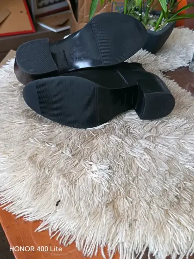 Botines de cuero negro para mujer - miniatura 5