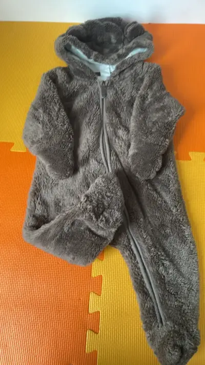 Enterito de peluche para bebé H&M marrón - miniatura 1