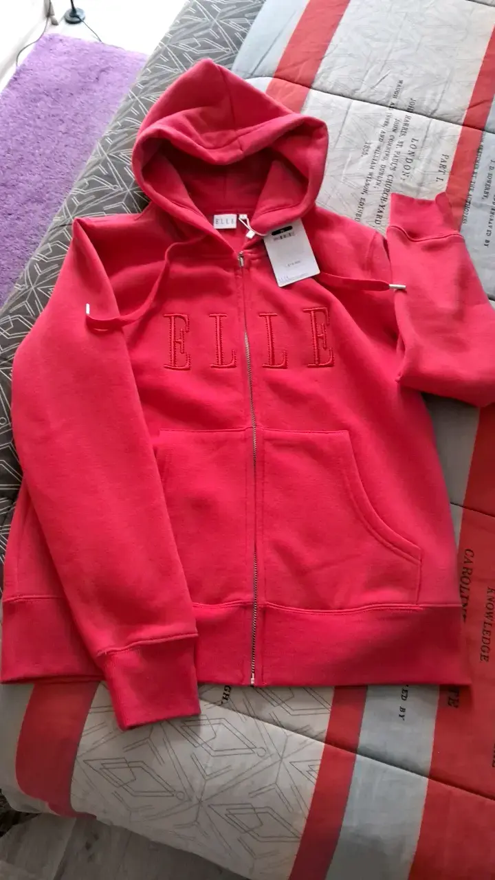 Polerón con capucha rojo Elle para mujer - 2