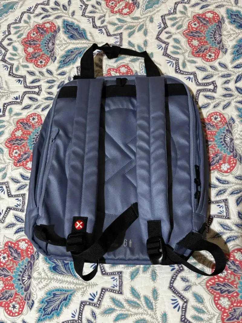 Mochila azul  con múltiples compartimentos - 2