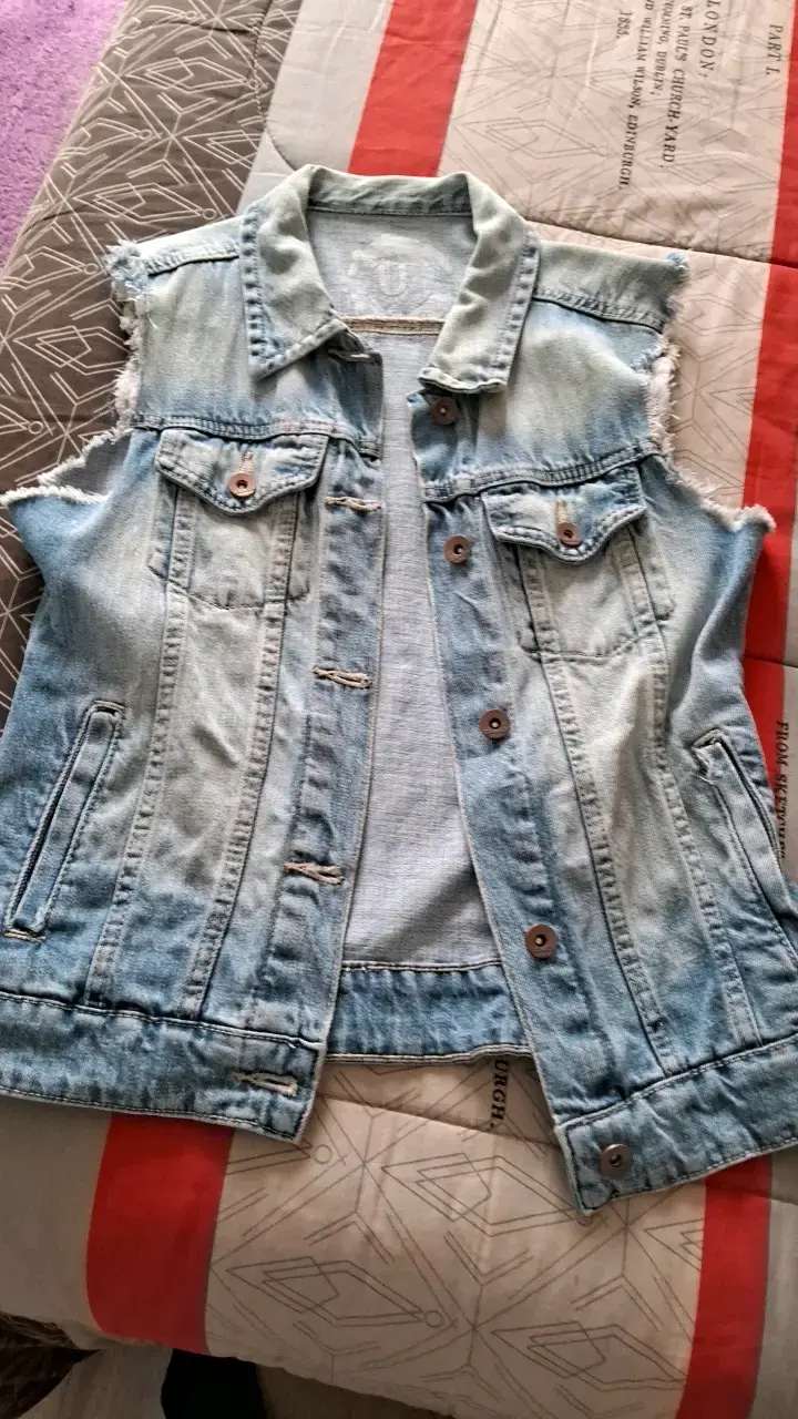Chaqueta de mezclilla sin mangas Mujer - 1