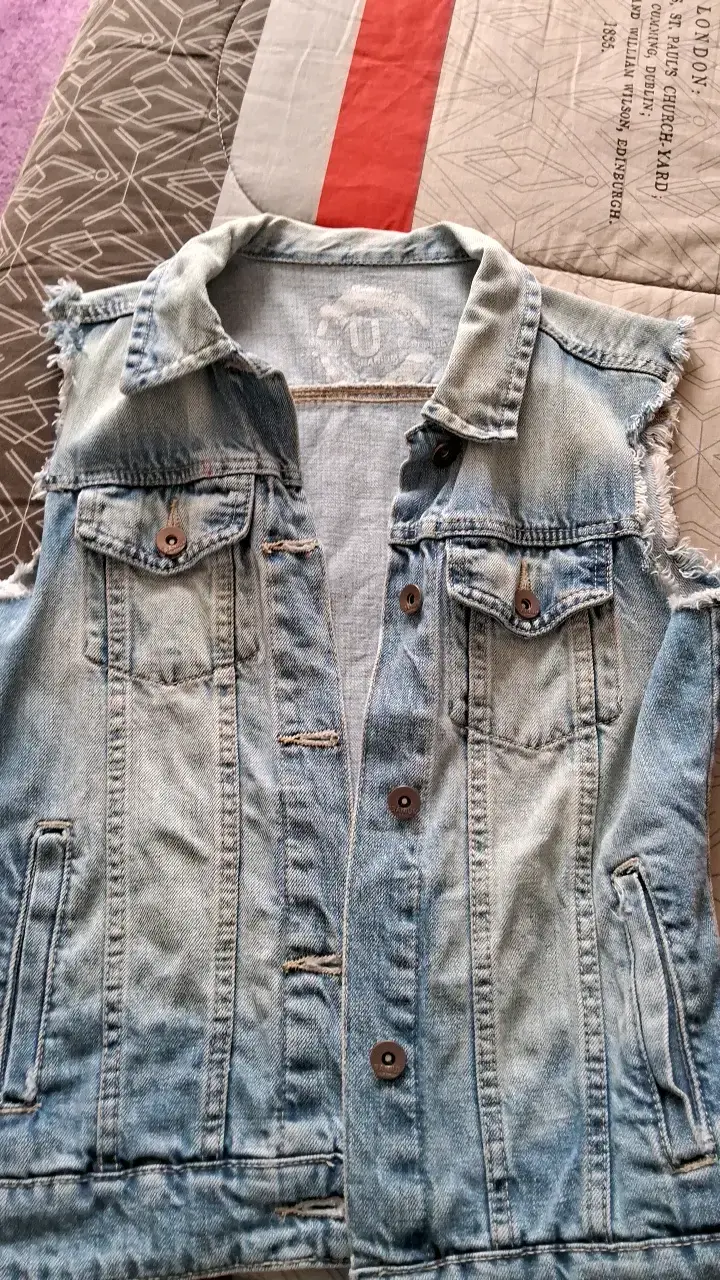 Chaqueta de mezclilla sin mangas Mujer - 2