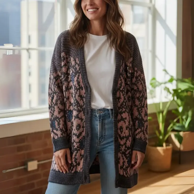 Cárdigan Robert Lewis Lurex Talla S con Botones - 5