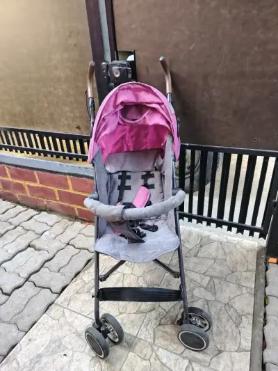 Coche de Paseo Plegable Rosa para Bebé - miniatura 2