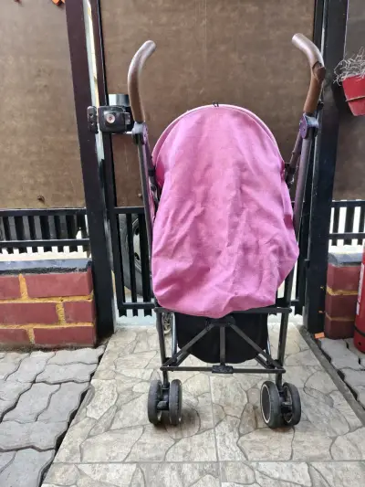 Coche de Paseo Plegable Rosa para Bebé - miniatura 3