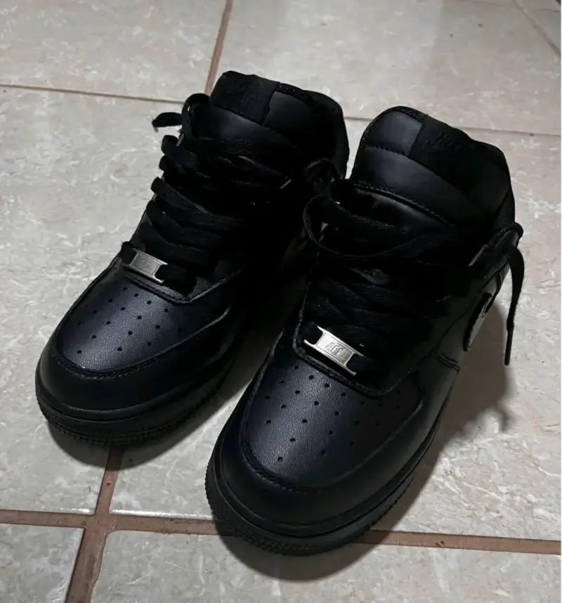 Zapatillas deportivas negras de cuero para hombre - 2