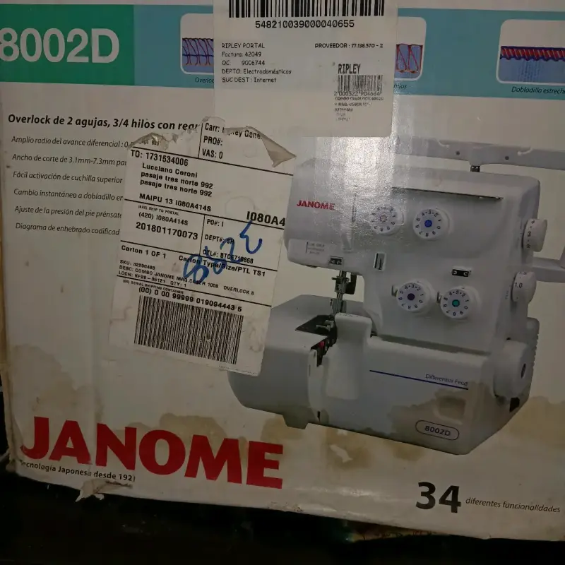Máquina Overlock Janome 8002D con Diferencial - 1