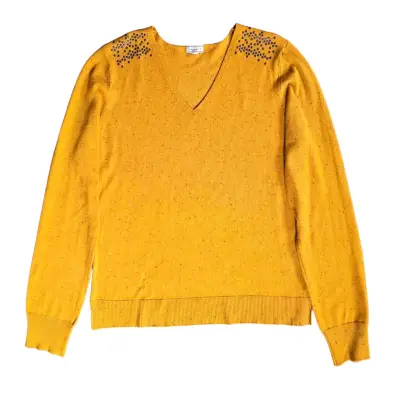 Sweater Greenfield Amarillo Mostaza Talla M Cuello - miniatura 1