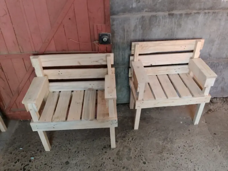 Bancos de madera de palet individuales - 6
