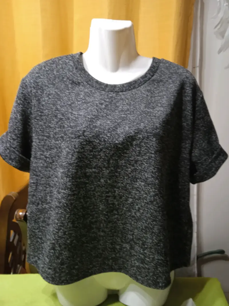 Polera gris jaspeada para mujer - 1