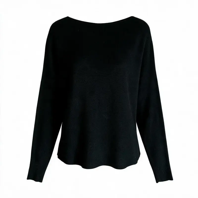 Sweater F&F Negro Talla S Cuello Bote de Hilo Fino - 1