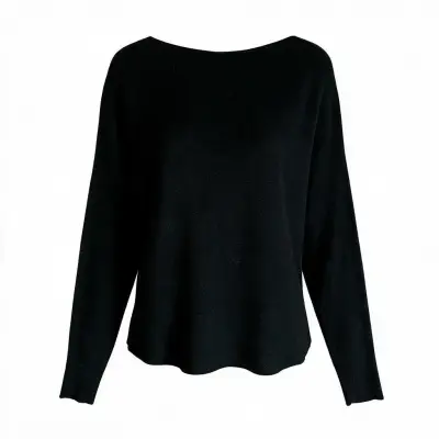 Sweater F&F Negro Talla S Cuello Bote de Hilo Fino - miniatura 1
