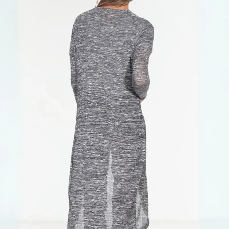 Cardigan Largo Urb Woman Gris Jaspeado Talla XS - 3