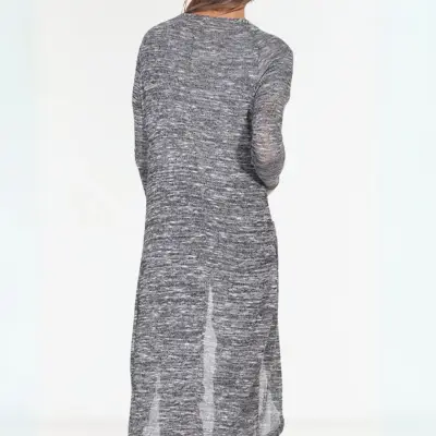 Cardigan Largo Urb Woman Gris Jaspeado Talla XS - miniatura 3