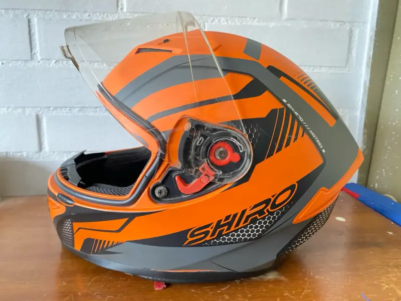 Casco de moto integral Shiro naranja y negro - 3