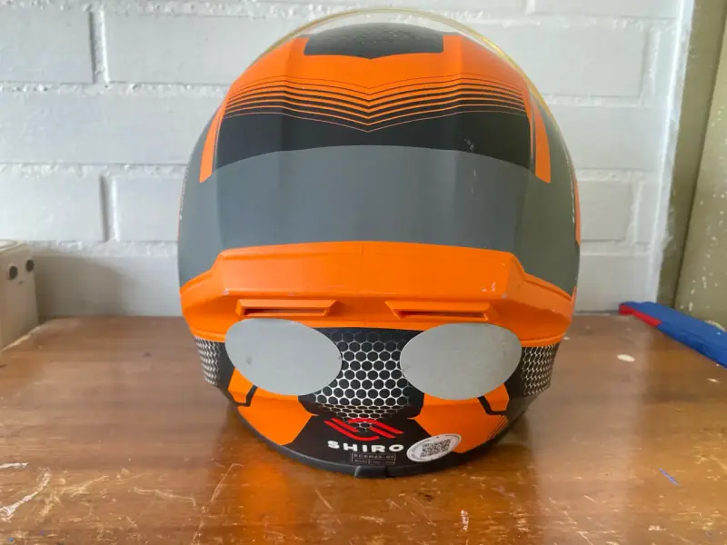 Casco de moto integral Shiro naranja y negro - 4