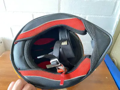 Casco de moto integral Shiro naranja y negro - miniatura 6