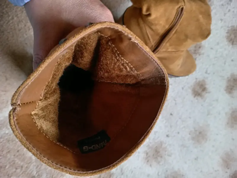 Botines de gamuza marrón con tacón alto - 5