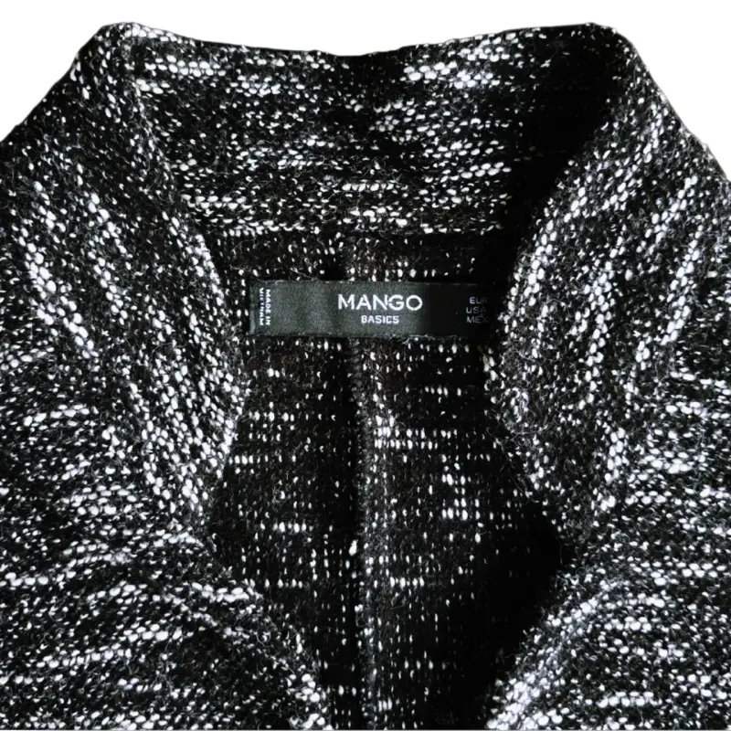 Cárdigan Largo Mango Basics Blanco y Negro Talla S - 2