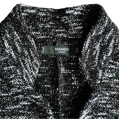Cárdigan Largo Mango Basics Blanco y Negro Talla S - miniatura 2