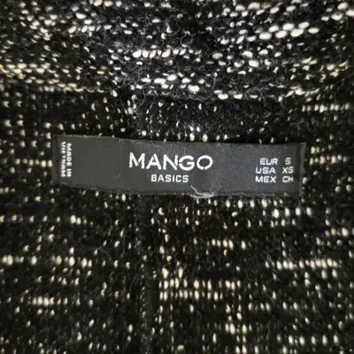 Cárdigan Largo Mango Basics Blanco y Negro Talla S - miniatura 3
