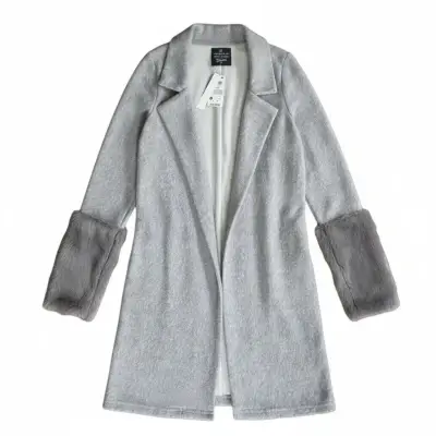 Cárdigan Urb Gris Talla XS con Puños de Pelo Sinté - miniatura 1