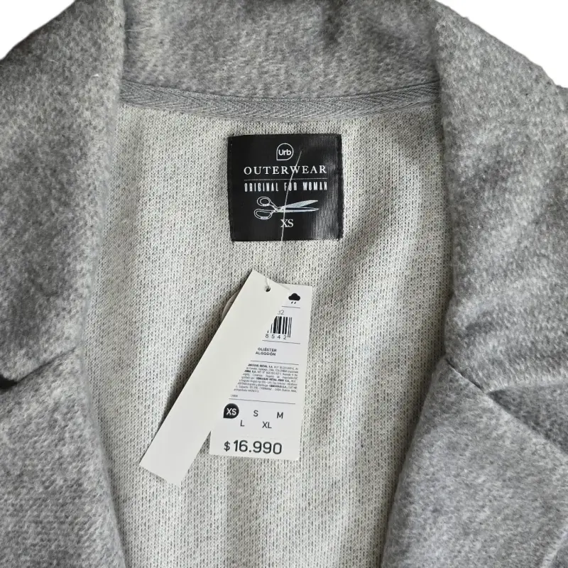 Cárdigan Urb Gris Talla XS con Puños de Pelo Sinté - 2