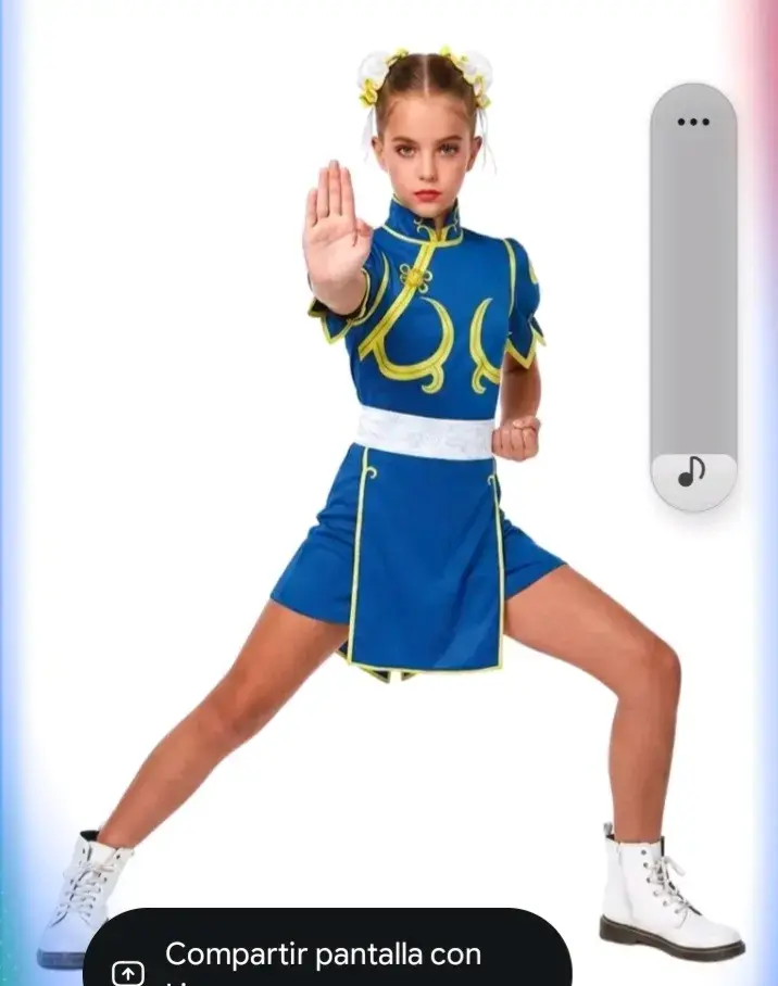 Disfraz de Chun-Li para niñas azul - 2