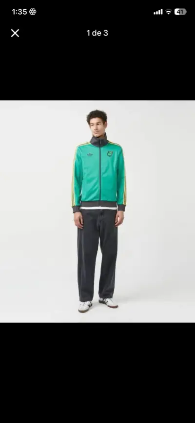 Chaqueta deportiva verde Adidas Jamaica - miniatura 1