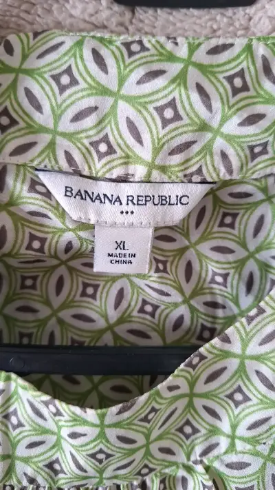 Vestido estampado verde Banana Republic talla XL - miniatura 2
