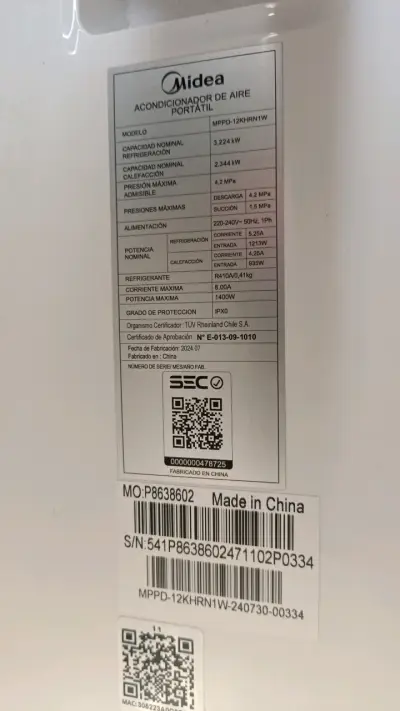 Aire acondicionado portátil Midea 12,000 BTU - miniatura 5